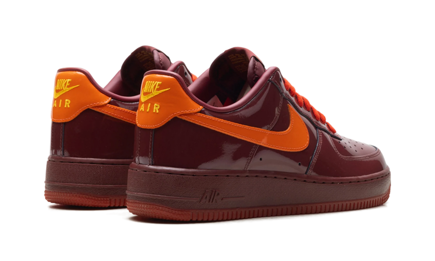 Nike Air Force 1 Low Patent Dark Team Red Safety Orange