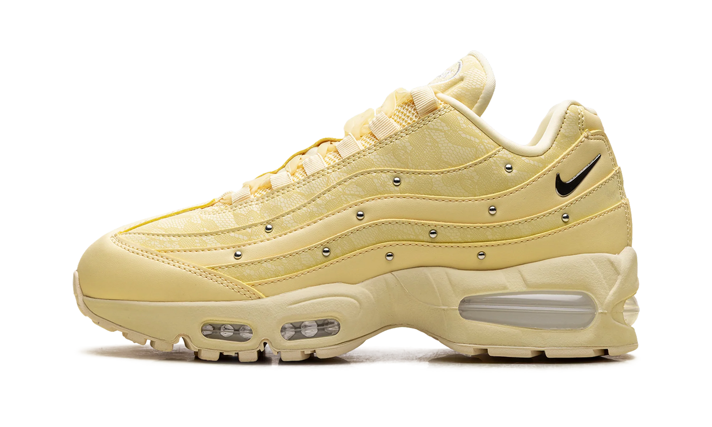 Nike Air Max 95 Soft Yellow Silver Studded