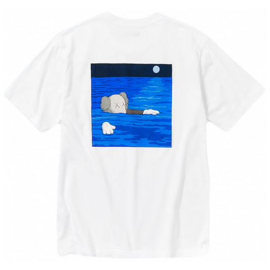 KAWS x Uniqlo UT Short Sleeve Artbook Cover T-Shirt White Blue