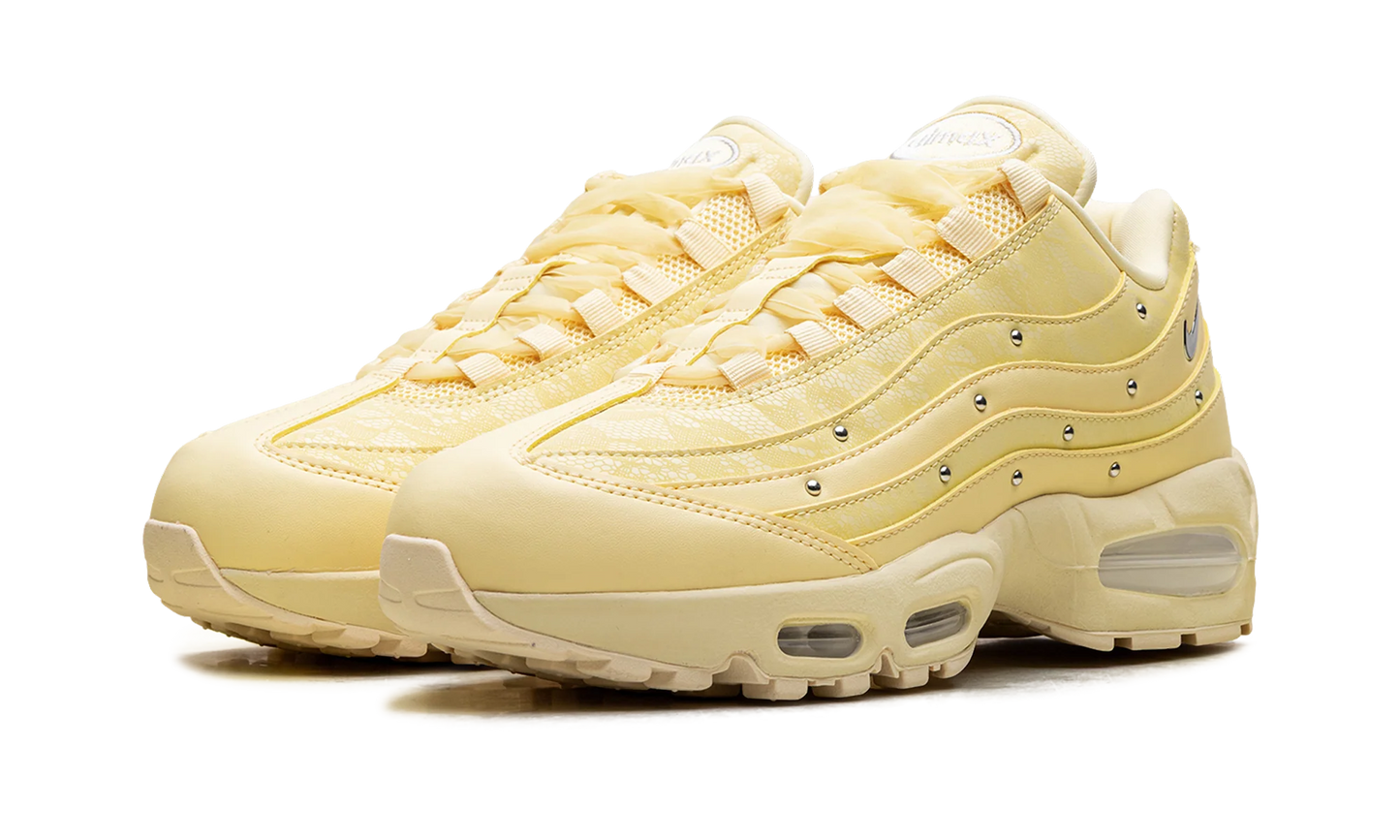 Nike Air Max 95 Soft Yellow Silver Studded