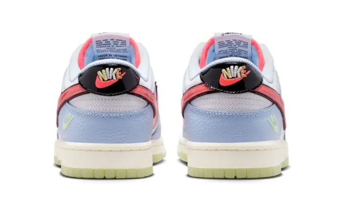 Nike Dunk Low Smiley Swoosh White Hydrogen Blue Crimson