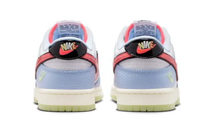 Nike Dunk Low Smiley Swoosh White Hydrogen Blue Crimson