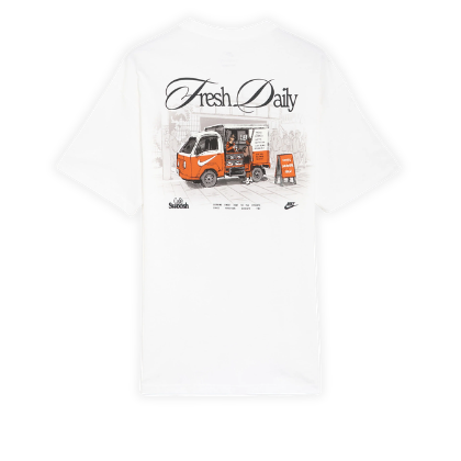 Nike Men's T-Shirt Graphic Café Swoosh - Blanc